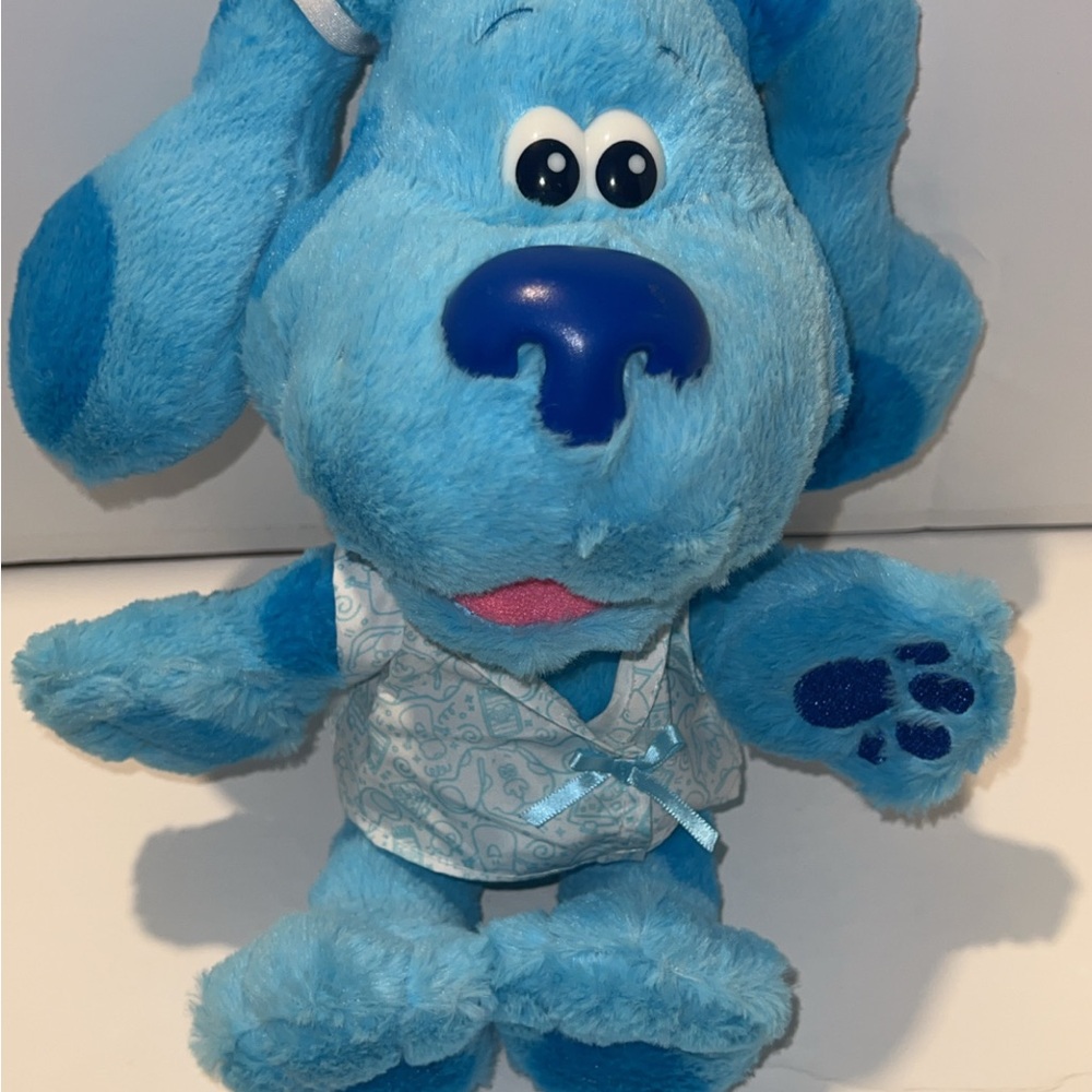 Blue Plush Dog Toy with Vest